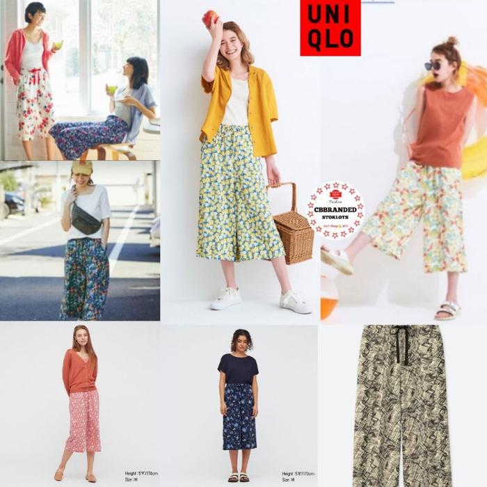Celana Wanita Kulot UNIQLO 7/8 Motif
