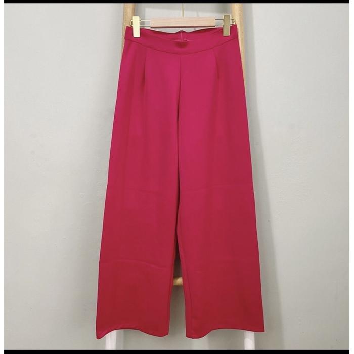 celana kulot model kekinian warna pink fuschia