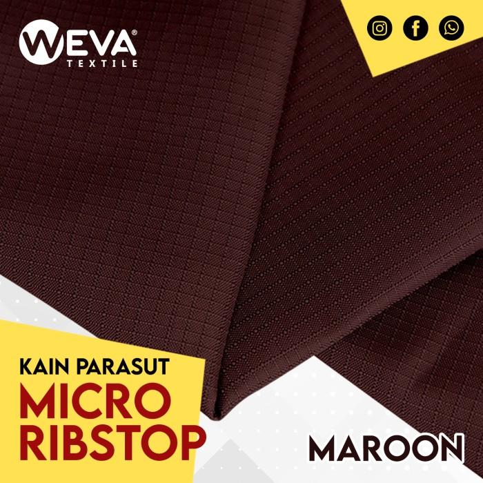 Bahan Kain Micro Ribstop Kain Jaket Parasut Waterproof Maroon Tua