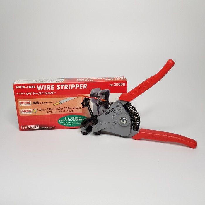 Tang Kupas Kabel Wire Stripper 1.0, 1.6, 2.0, 2.6, 3 mm VESSEL 3000 B