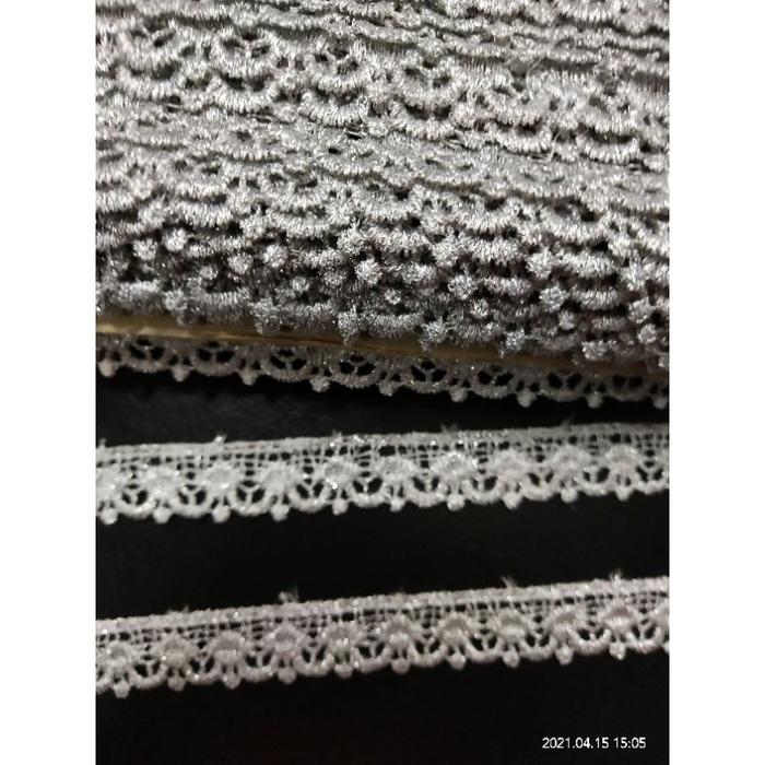 silver gyper Renda renda renda renda bordir rajut kait renda kecil pit