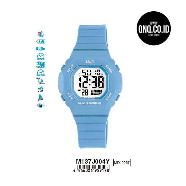 Q&Q Japan by Citizen Rubber Digital Jam Tangan Wanita QQ M137 Original