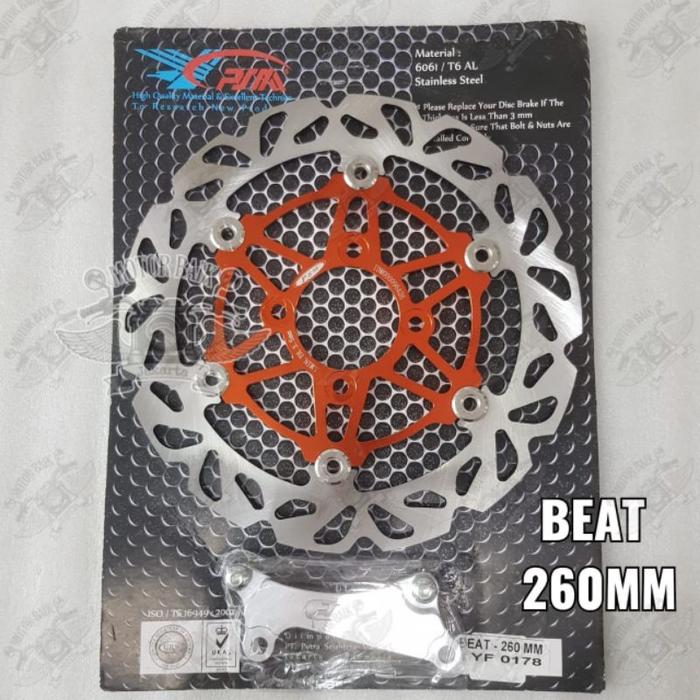 Piringam disc cakram depan beat vario scoopy 260mm + breket floating
