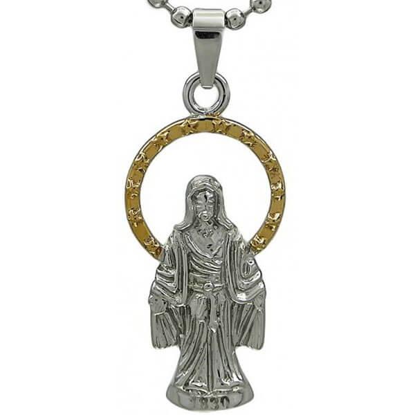 Kalung Katolik Holy Maria liontin kristen import steel titanium