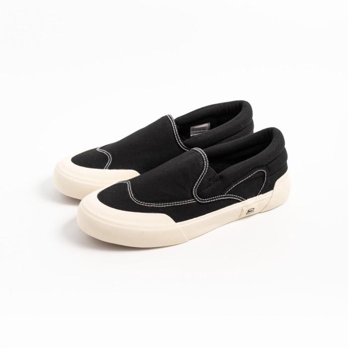 Patrobas Cloud Slip On Black White - Sepatu Sneakers Slip On Patrobas