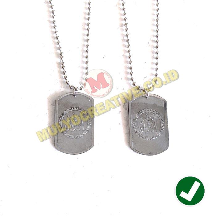 Kalung Islami Lafaz Allah dan Muhammad Kalung Liontin Logam Stainless