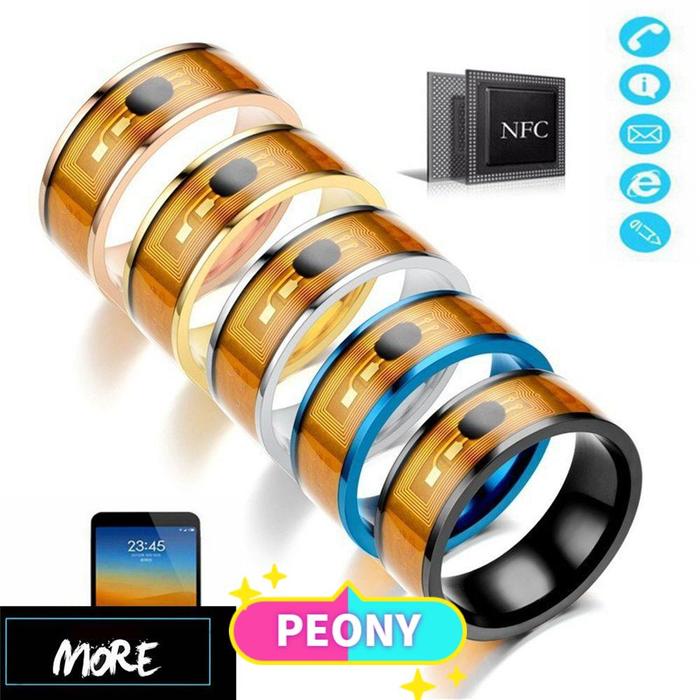 Cincin Jari Nfc Tahan Air Motifga Warna-Warni Untuk Android