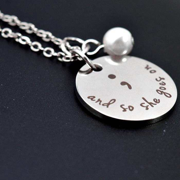 Semicolon Necklace Simple Women