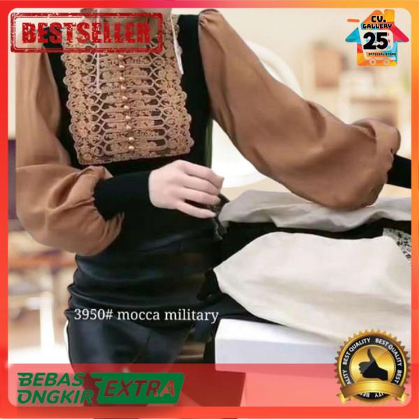 Atasan wanita lengan panjang 3950 Blouse wanita Mocca Military Import
