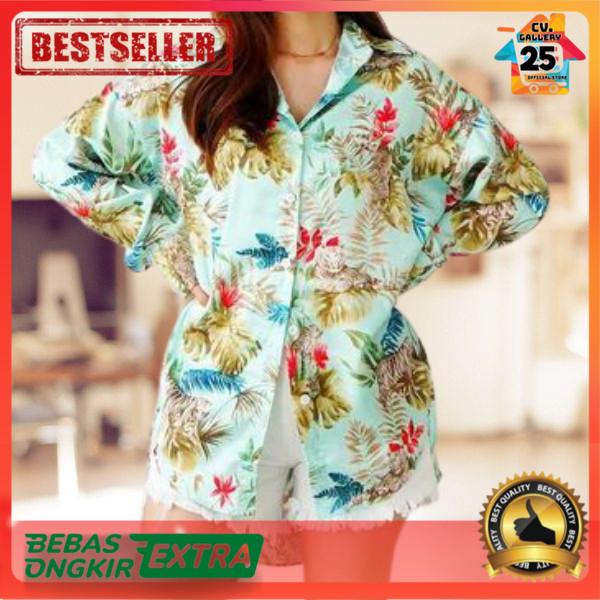Atasan wanita lengan panjang 6768 baju Kemeja Oversized Wakanda Import