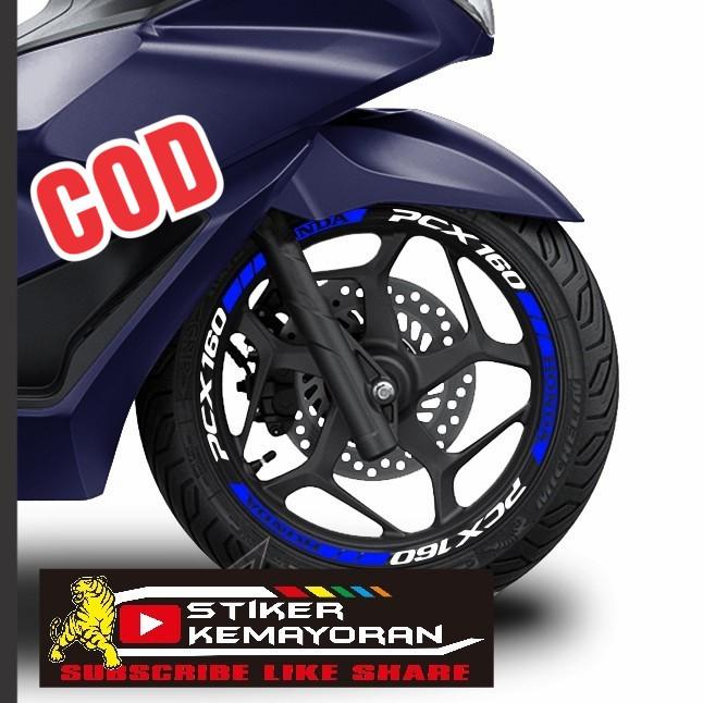 BARU Cutting stiker list velg honda pcx 160 new terlaris - Biru