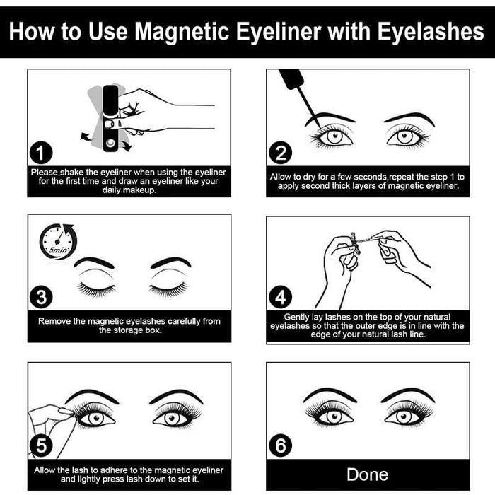 FASH071 Magnetic Eyeliner Eyelash Suit Bulu Mata Palsu Magnet Free