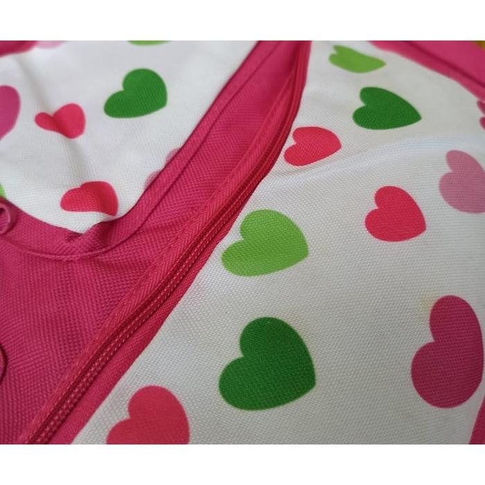 TAS TRAVEL SOPHIE MARTIN POLKI HEART MEDIUM BAG PINK KANVAS PHMB PROMO