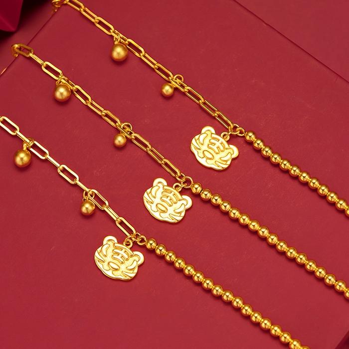 Ms Tangan Rantai Emas 375 Gelang Emas Liontin Harimau Gelang