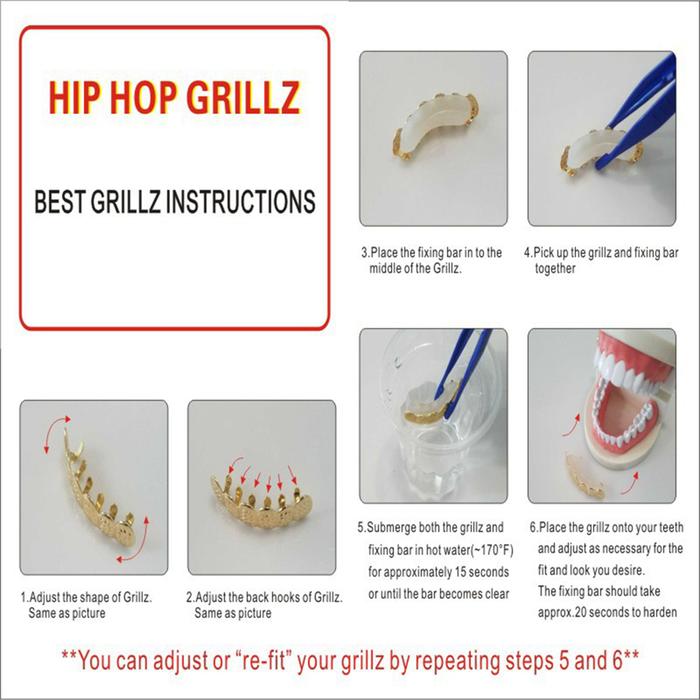 Ms Okdeals Grillz Gigi Atas Bawah Hias Kristal Berlian Imi