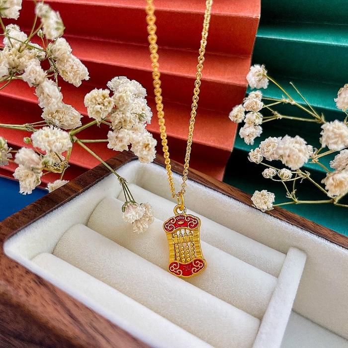 Ms Rantai Emas 375 Kalung Liontin Emas Liontin Sempoa Kalung