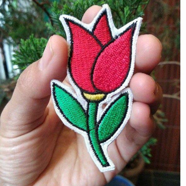 patch bordir bunga tulip