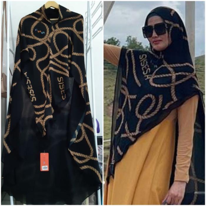 Dijual sisesa khimar sabika black Limited