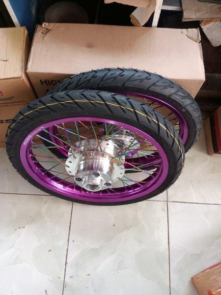 velg paketan jari jari Megapro Primus ring 17 plus ban siap pasang