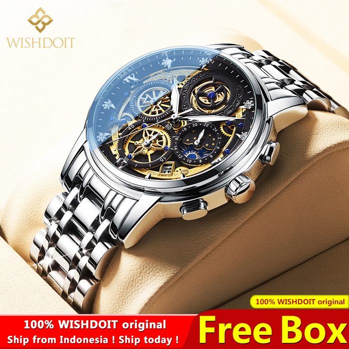COD100%Original WISHDOIT Jam Tangan Pria Anti Air Cowok Men