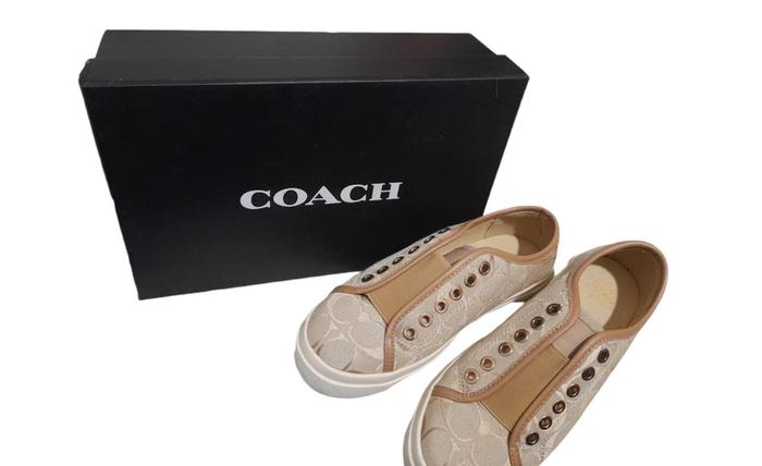 Sepatu Coach Lacey 12CM SIG C BEIGE 35 Import Shoes Women Sneaker 21cm