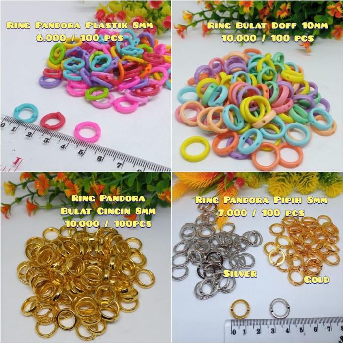 100 Pcs Ring Pandora Plastik Ring Pandora Silver Ring Pandora Bahan