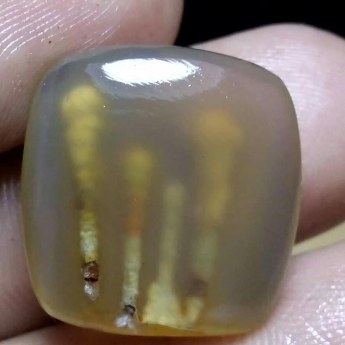 Cincin Akik Batu Susup Motif Gambar Cerobong Asap Antik