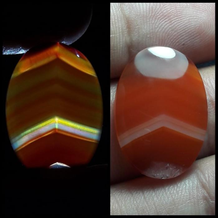 Natural Batu Akik Gambar Motif Junjung Derajat pelangi Antik 4