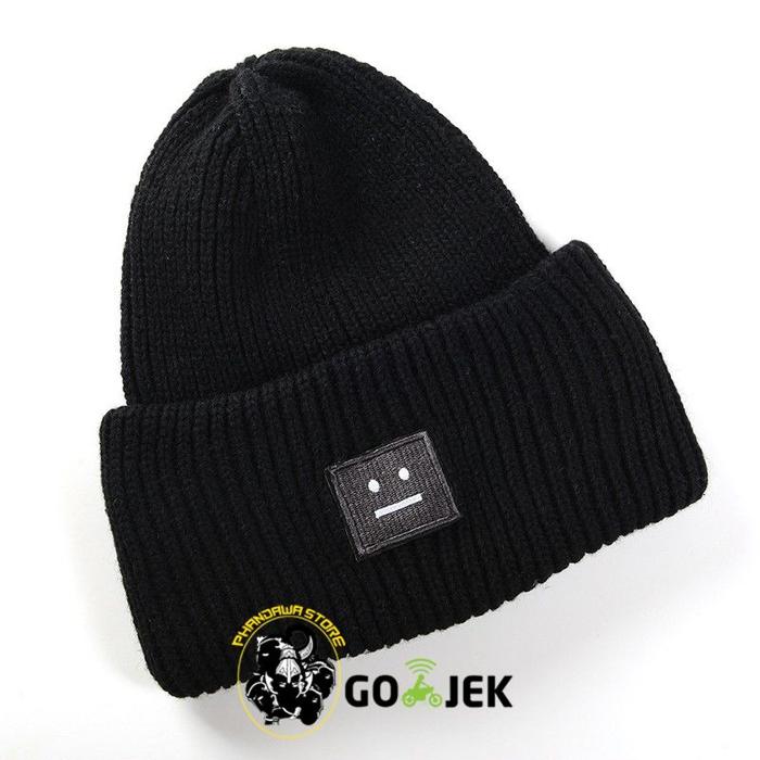 Topi Kupluk Wol Kerpus Topi Gunung Beanie Hat Black