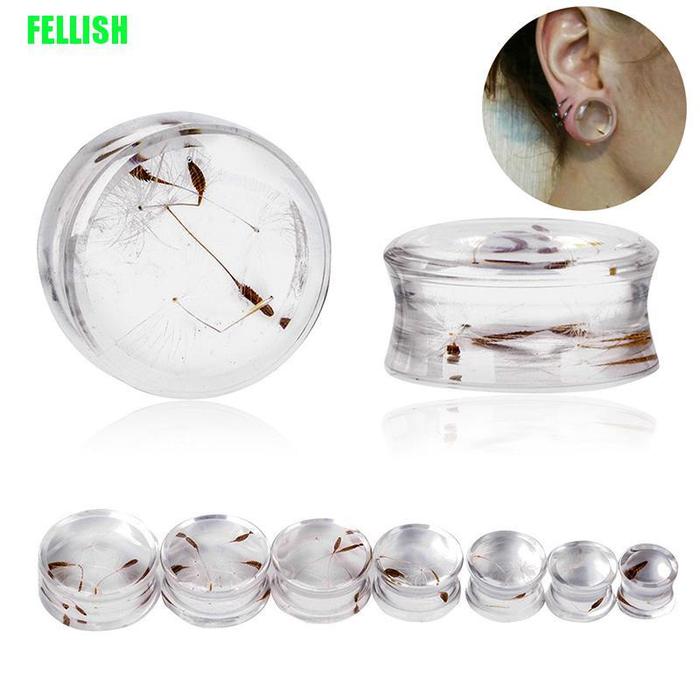 FEL 2X Acrylic Double Flare Dandelion Ear Plugs Gauges Tunnel Piercing