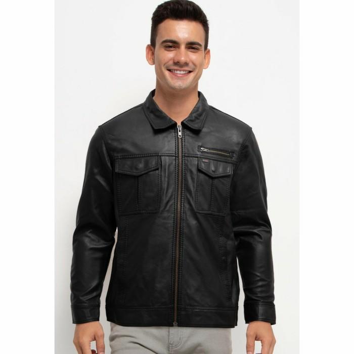 CARDINAL -JACKET KULIT PRIA ORIGINAL- Jaket Kulit Casual Black