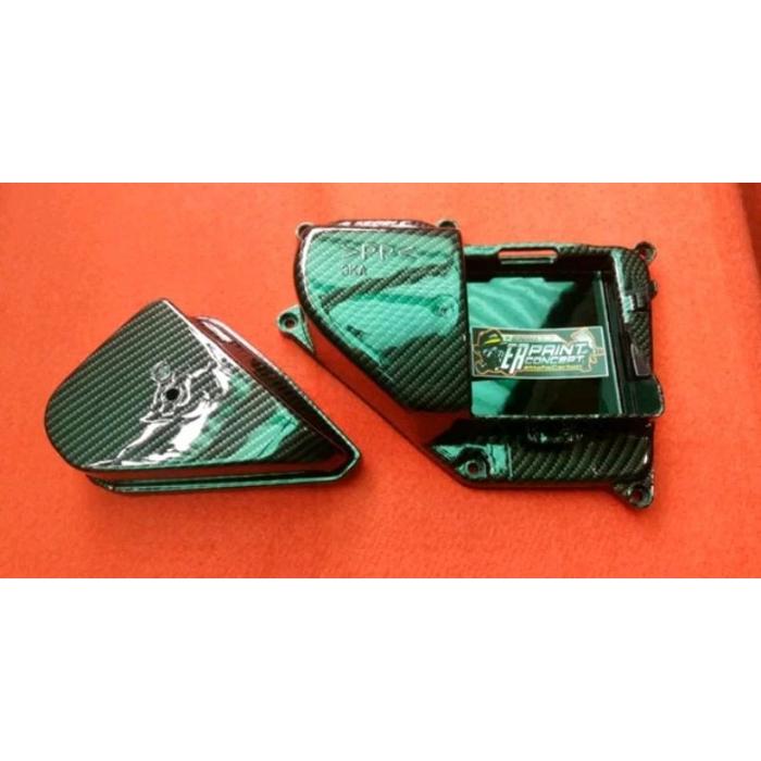 Baru box aki tempat accu cover tempat filter RX king original carbon