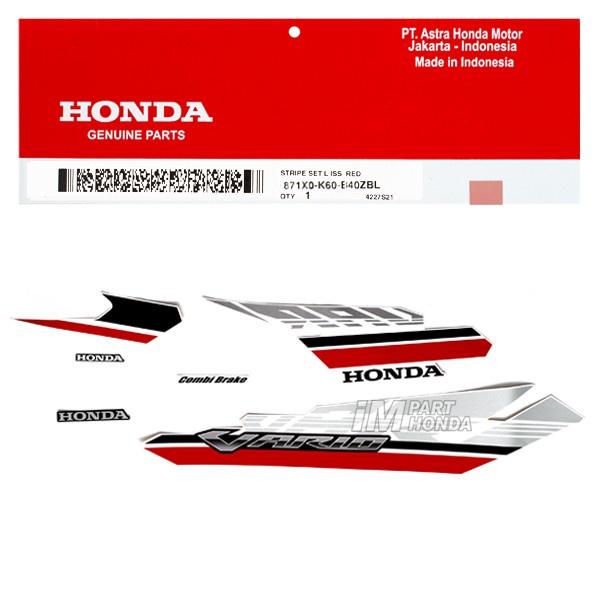 871X0-K60-B40ZBL Stiker Vario 125 LED 2017 Putih Merah Sonic White Red