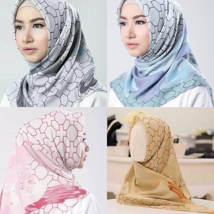 [PRELOVED] Hanami Scarf Ria Miranda Pink Grey Blue Yellow Merah Muda