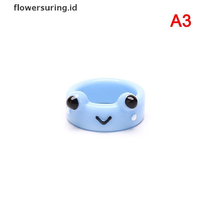 FCC Frog Ring Polymer Clay Resin Rings for Girls Animal Jewelry for Wo