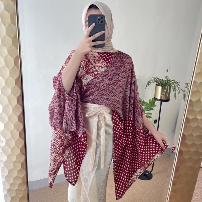 Set Batik Atasan Rok Lilit Batik viscose Kondangan Jumbo Modern