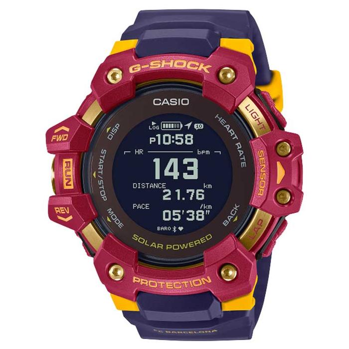 JAM TANGAN PRIA CASIO G-SHOCK ORIGINAL FC BARCELONA TOUGH SOLAR DIGITAL UNGU RESIN GBD-H1000BAR-4D C
