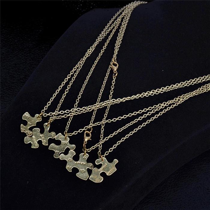 5 1 Set Kalung Puzzle Jsaw Interlocking Untuk Persahabatan