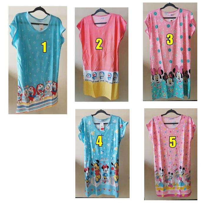 Daster Jumbo Wanita Dewasa Spandek Korea Baju Tidur Kaos Cewek