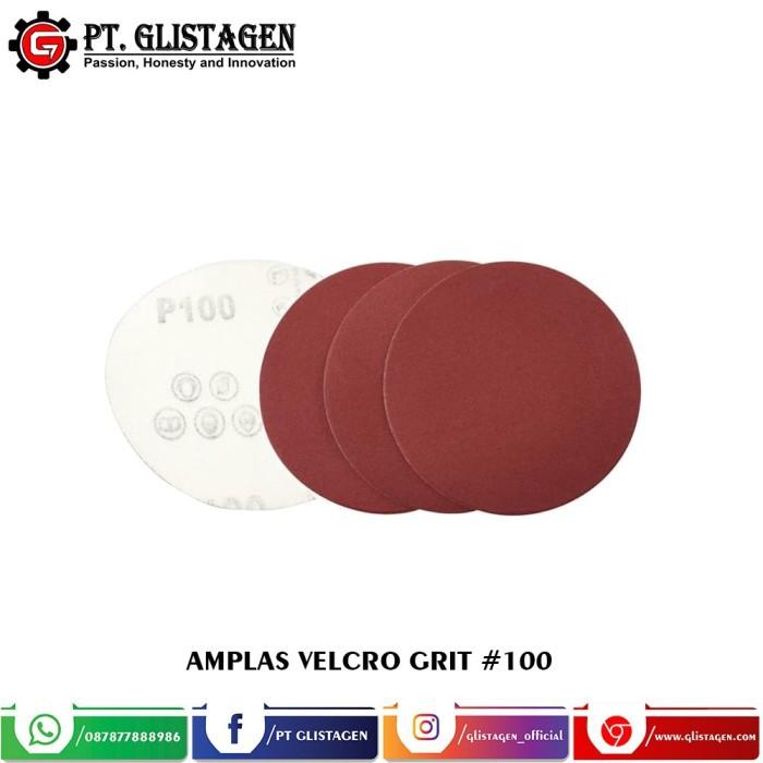 Amplas Bulat Velcro 4 inch Grit 100 Amplas Tempel Gerinda 4" Grip 100