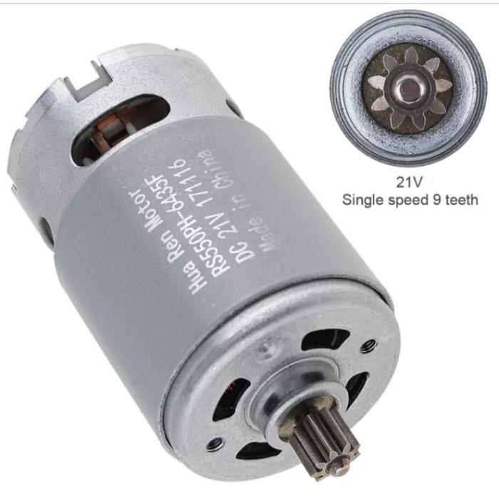 Motor RS550 Dinamo Dc21V Gigi 9 Bor Corlless Bor Batre Charger Chuk