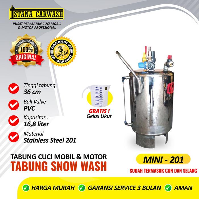 Tabung Salju / Tabung Snow Wash / Tabung Shampoo Cuci Mobil Stainless