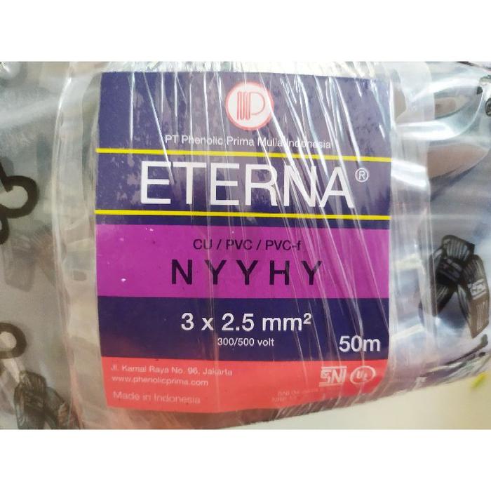 Kabel ETERNA NYYHY 3x2.5 / Eterna serabut 3x2,5 hitam