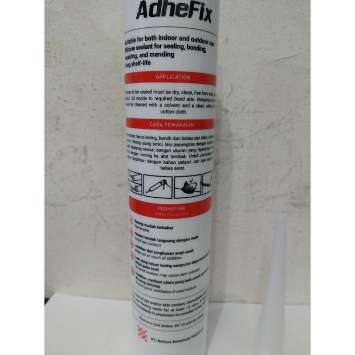 Lem Silicone Sealent Glue Clear 300 ml Adhefix Botol Silikon Asam Lem