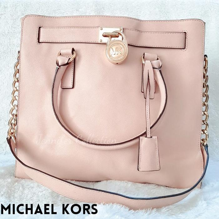 TAS WANITA BRANDED ORIGINAL - MK HAMILTON PALE PINK SAFFIANO LETHER
