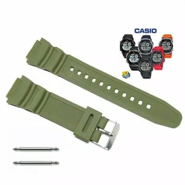 Strap Tali Jam Casio G-Shock W-S200 W-S210 TALI JAM WS200 WS210 HIJAU