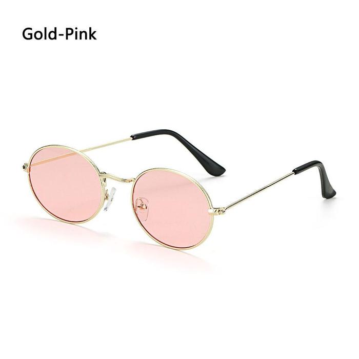 Yvette Kacamata Frame Oval Kecil Lensa Gradasi Gaya Vintage Untuk Pria