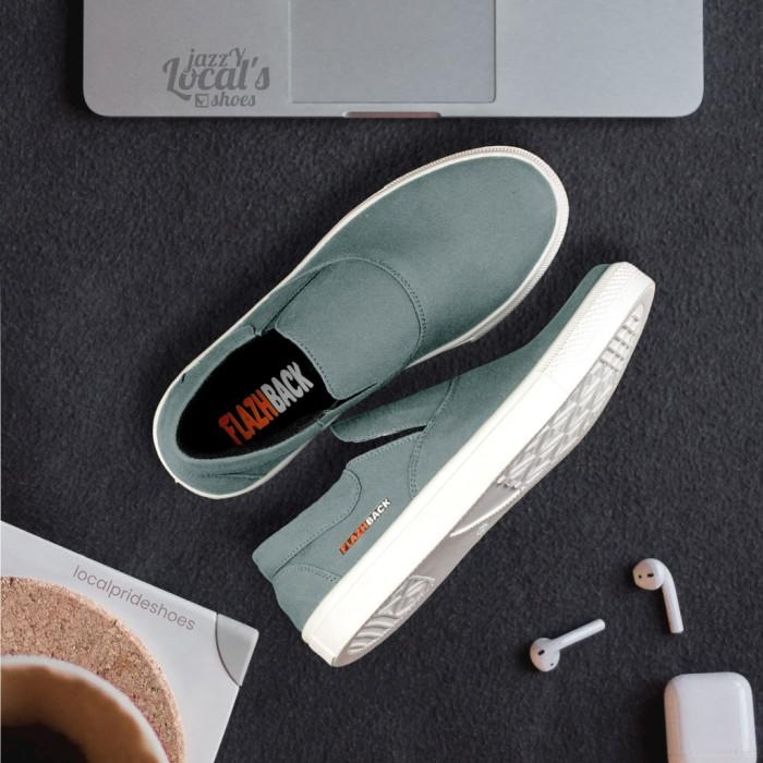 LUPIN GREY |JF x FLAZHBACK| Sepatu Slip On Pria Casual Original