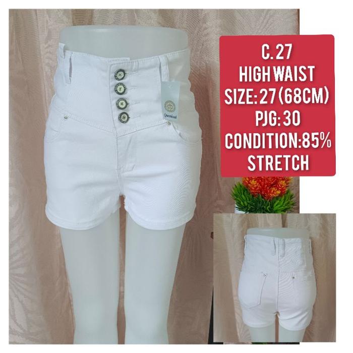 Thrift 3 Hotpants high waist mid celana pendek wanita preloved