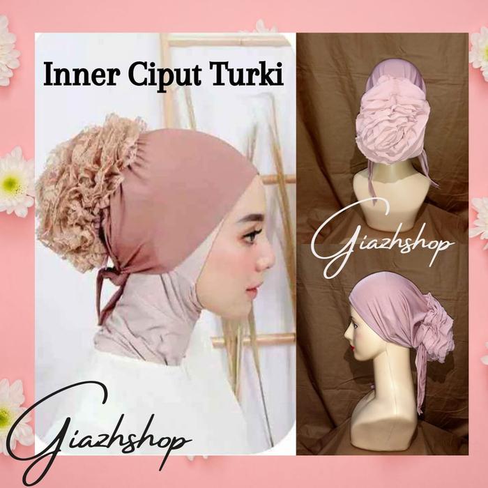 INNER CIPUT TURKI SANGGUL CEPOL BUNGA NINJA DALAMAN JILBAB BANDANA JER